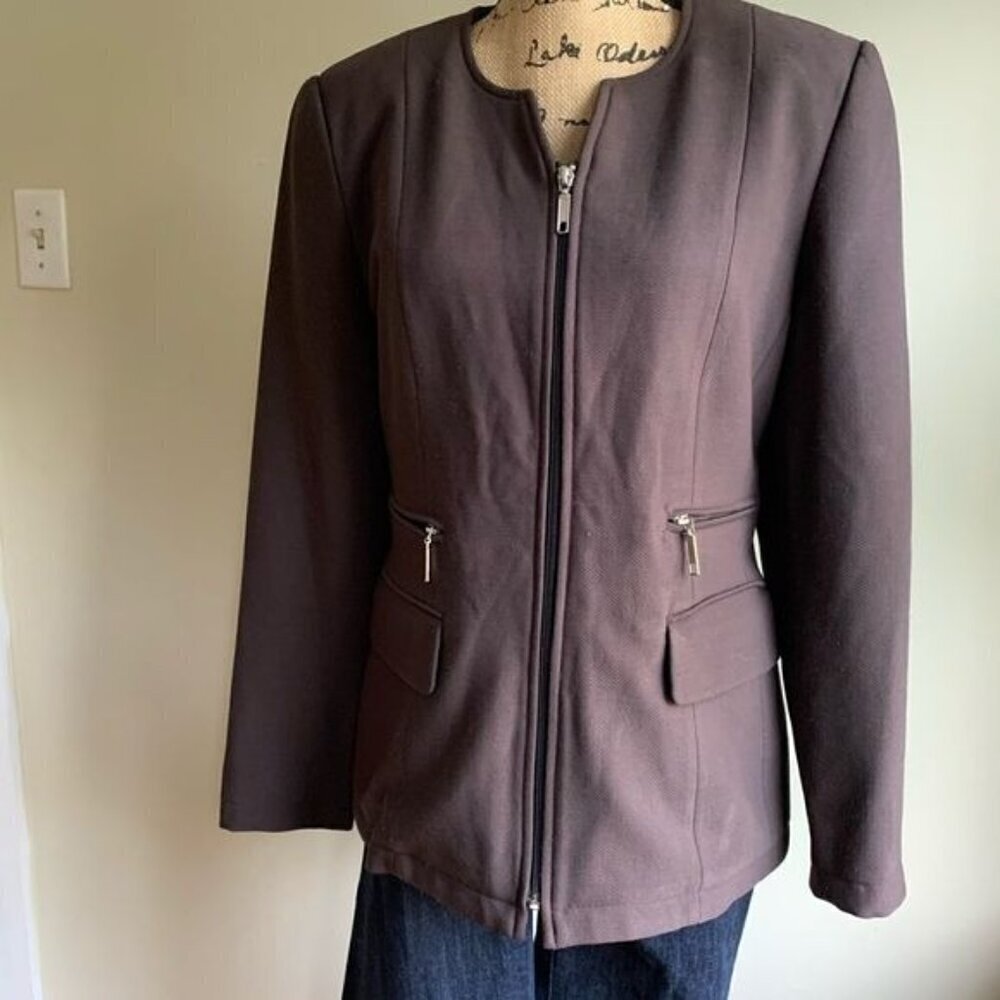 Philippe Adec brown blazer jacket size 8 suit jacket - Picture 11 of 12